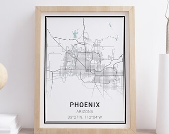 Phoenix Map Print • Phoenix City Map • Phoenix Poster • Phoenix Wall Art • Phoenix Decor • Map of Phoenix • Minimalist Map Art