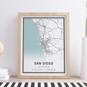 San Diego Map Print • San Diego City Map • San Diego Poster • San Diego Wall Art • San Diego Decor • Map of San Diego • Minimalist Map Art
