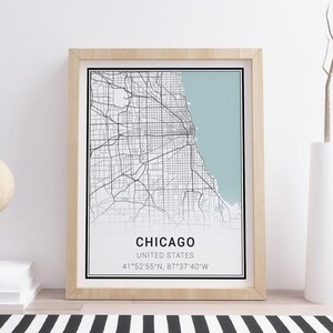 Chicago Map Print • Chicago City Map • Chicago Poster • Chicago Wall Art • Chicago Art • Chicago Decor • Map of Chicago • Minimalist Map Art
