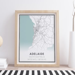 Adelaide Map Print - Adelaide City Map, Adelaide Poster, Adelaide Wall Art, Adelaide Decor, Map of Adelaide, Minimalist Map Art