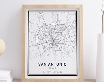 San Antonio Map Print • San Antonio City Map • San Antonio Poster • San Antonio Wall Art • San Antonio Decor • Map of San Antonio