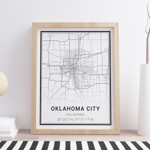 Oklahoma Map Print - Oklahoma City Map, Oklahoma Poster, Oklahoma Wall Art, Oklahoma Decor, Map of Oklahoma, Minimalist Map Art