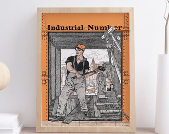 Edward Penfield - Industrial Number 1901 - Vintage Print, Modern Home Decor, Housewarming Gift Idea, Art Nouveau Print, Affiche Decor,