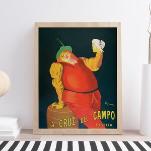 Leonetto Cappiello - Cervezas La Cruz del Campo 1906 - Impresión vintage, Decoración de cerveza, Afiche de cerveza, Idea de regalo de inauguración de la casa