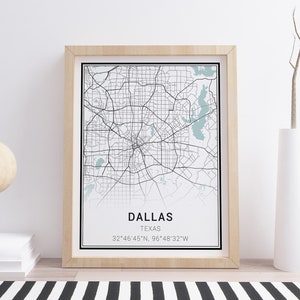 Dallas Map Print • Dallas City Map • Dallas Poster • Dallas Wall Art • Dallas Texas • Dallas Decor • Map of Dallas • Minimalist Map Art