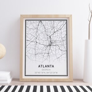 Atlanta Map Print • Atlanta City Map • Atlanta Poster • Atlanta Wall Art • Atlanta Georgia Art • Atlanta Decor • Minimalist Map Art