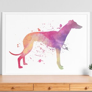 Watercolor Greyhound Poster - Watercolor Dog Print, Watercolor Animal Art, Greyhound Wall Art, Gift for Dog Lovers,Gift for Pet Lover - V68