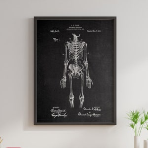 Vintage Anatomy Patent Prints - Medical School Decor, Human Skeleton, Medical Student Gift, Clinic Decor, Anatomy Wall Art, Medical Wall Art