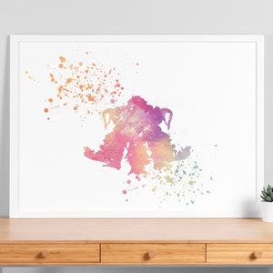 Aquarell Rorschach Inkblot Test Karte 4, Medizinische Klinik Kunst Poster, Psychiatrie Psychologin Geschenk, Psychiatrie Psychotherapeut Geschenk, V104