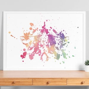 Carta di prova acquerello Rorschach Inkblot 10, Poster artistico della clinica medica, Arte della parete di psicologia psichiatrica, Psicologo Psicoterapeuta Regalo V110