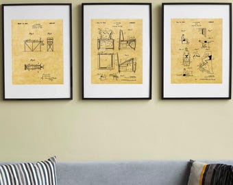 Digitales Pilates Patent Prints 3er Set, Fitnessstudio Wandkunst, Pilates Studio Dekor, Übung Poster, Pilates Instruktor Geschenk, Fitness Wanddekoration