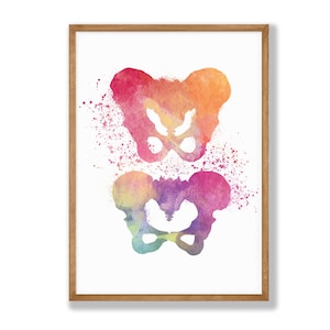 Watercolor Pelvis Sacrum Bone Print - Human Anatomy Print, Anatomy Decor, Clinic Wall Decor, Medical Wall Art, Medical Student Gift