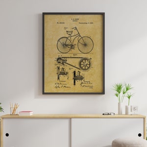 Vintage Bicycle Patent Prints - Bicycle Wall Art, Bicycle Prints, Bicycle Poster, Cycling Patent Art, Garage Decor, Bicycle Inventions