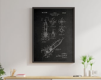 Vintage Rocket Patent Prints - NASA Art, NASA Patent, Shuttle Poster, Space Shuttle Art, Space Wall Art, Space Posters, NASA Poster