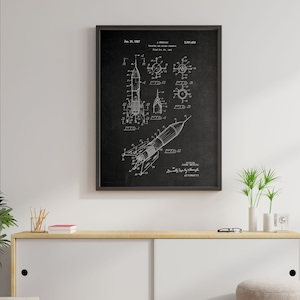 Vintage Rocket Patent Prints - NASA Art, NASA Patent, Shuttle Poster, Space Shuttle Art, Space Wall Art, Space Posters, NASA Poster