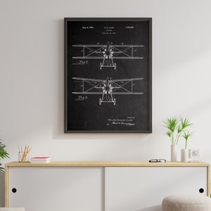 Vintage Airplane Patent Print - Airplane Wall Art, Airplane Poster, Aviation Decor, Airplane Decor, Pilot Gift, Wright Brothers Patent Art
