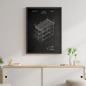 Vintage Wine Bottle Rack Patent Print - Wine Decor, Wine Art, Kitchen Prints, Wine Wall Art, Wine Gift, Bar Wall Decor, Vintage Wine Art