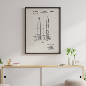 Vintage Rocket Patent Prints - NASA Art, NASA Patent, Shuttle Poster, Space Shuttle Art, Space Wall Art, Space Posters, NASA Poster