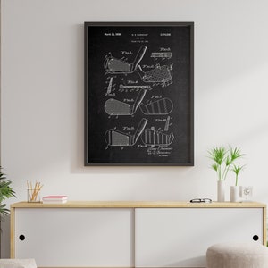Vintage golfclub patentprint - golfmuurdecoratie, golfprints, golfcadeaus voor mannen, golfclubprint, decor mangrot, golfvader cadeau