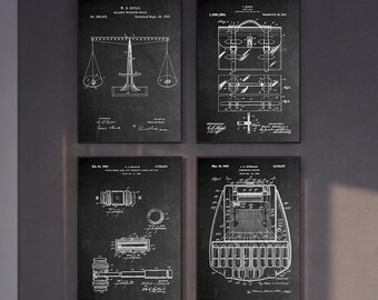 Law Patent Prints Set of 4, Attorney Office Decor, Lawyer Art Gift, Law Office Decor, Scale of Justice Court Room Poster Digital Download