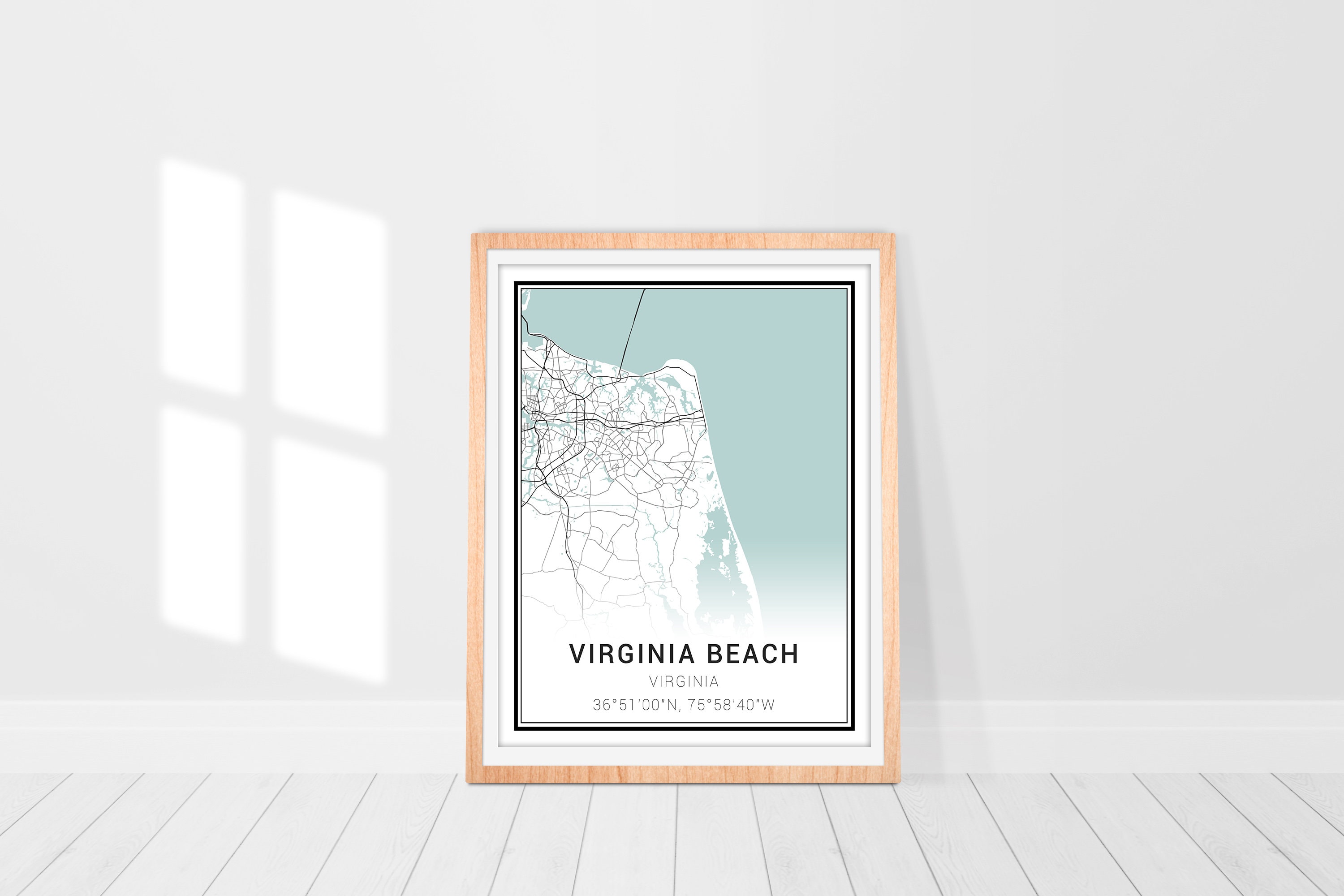 Virginia Beach Map Print Virginia Beach City Map, Virginia Beach Poster