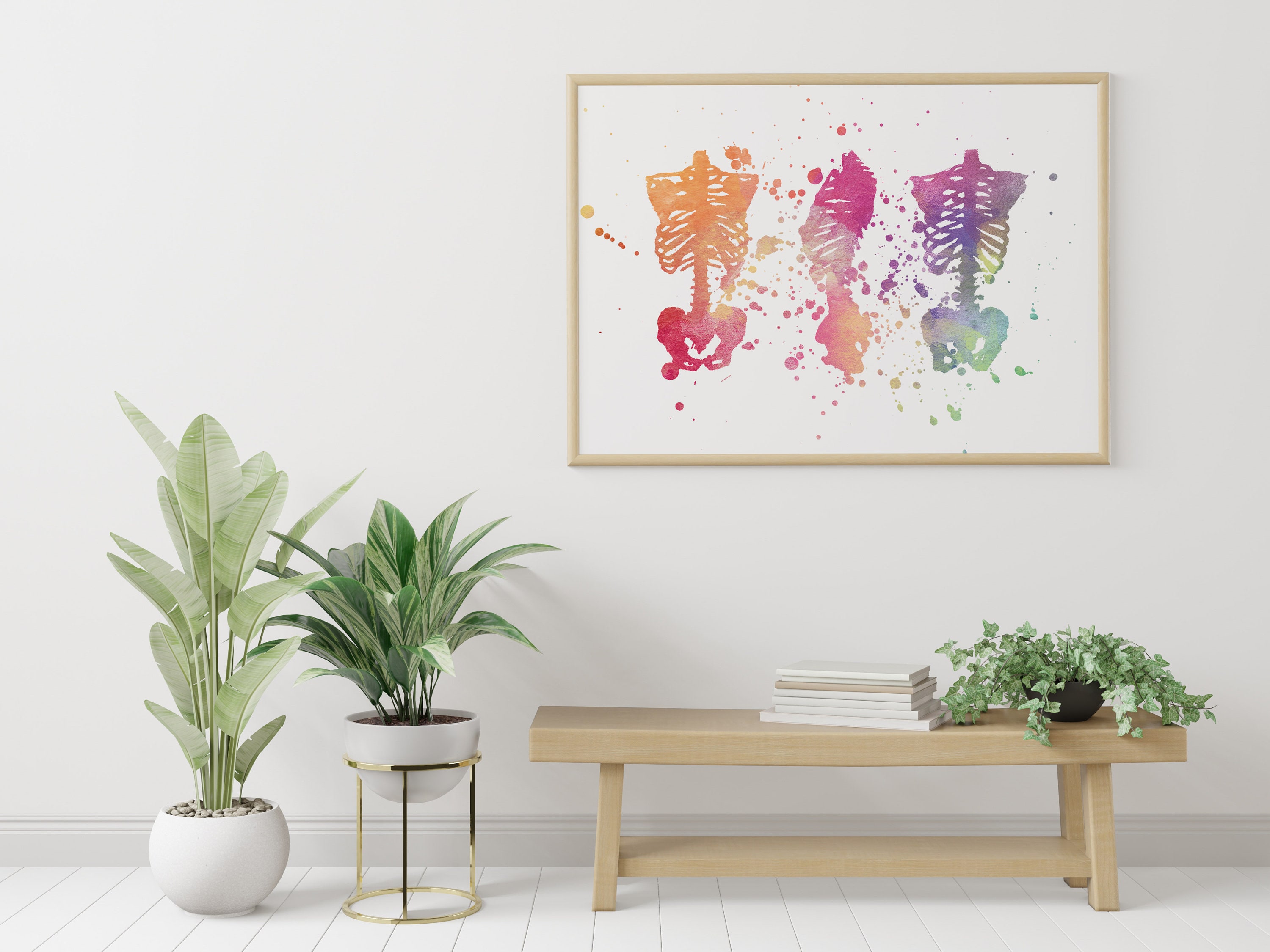 Watercolor Orthopedic Skeletal System Poster Human Anatomy Print Decor ...
