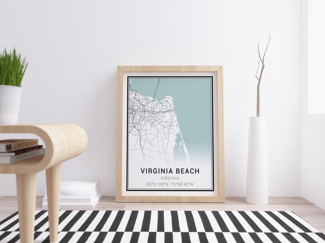 Virginia Beach Map Print Virginia Beach City Map, Virginia Beach Poster
