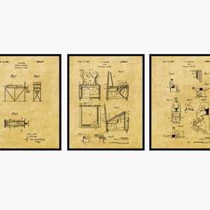 Pilates Patent Prints Set Of 3 - Pilates Decor • Gym Wall Art • Pilates Poster • Gym Decor • Pilates Gift • Exercise Poster