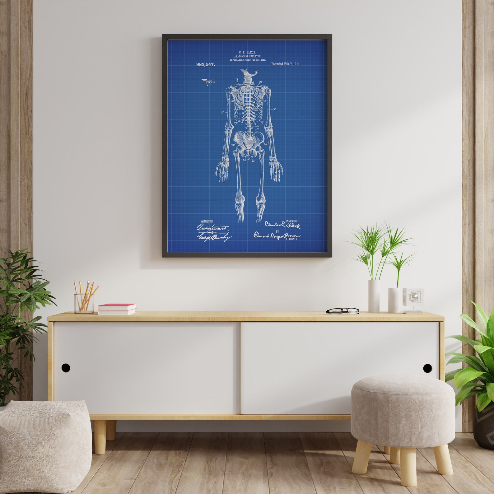 Vintage Anatomy Patent Prints - Medical School Decor, Human Skeleton ...