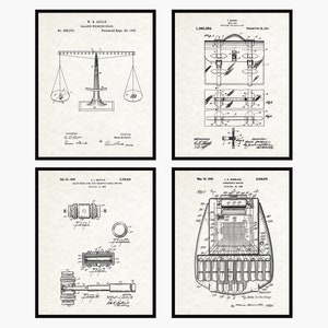 Law Patent Prints Set Of 4 - Attorney Office Decor • Lawyer Art • Lawyer Gift • Law Office Decor • Scale of Justice • Court Decor