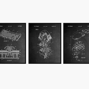 Computer Patent Prints 3er Set - Geek Wandkunst • IT Wandkunst • Programmierer Geschenk • Computerprogrammierung • Coder Wandkunst • Geek Poster