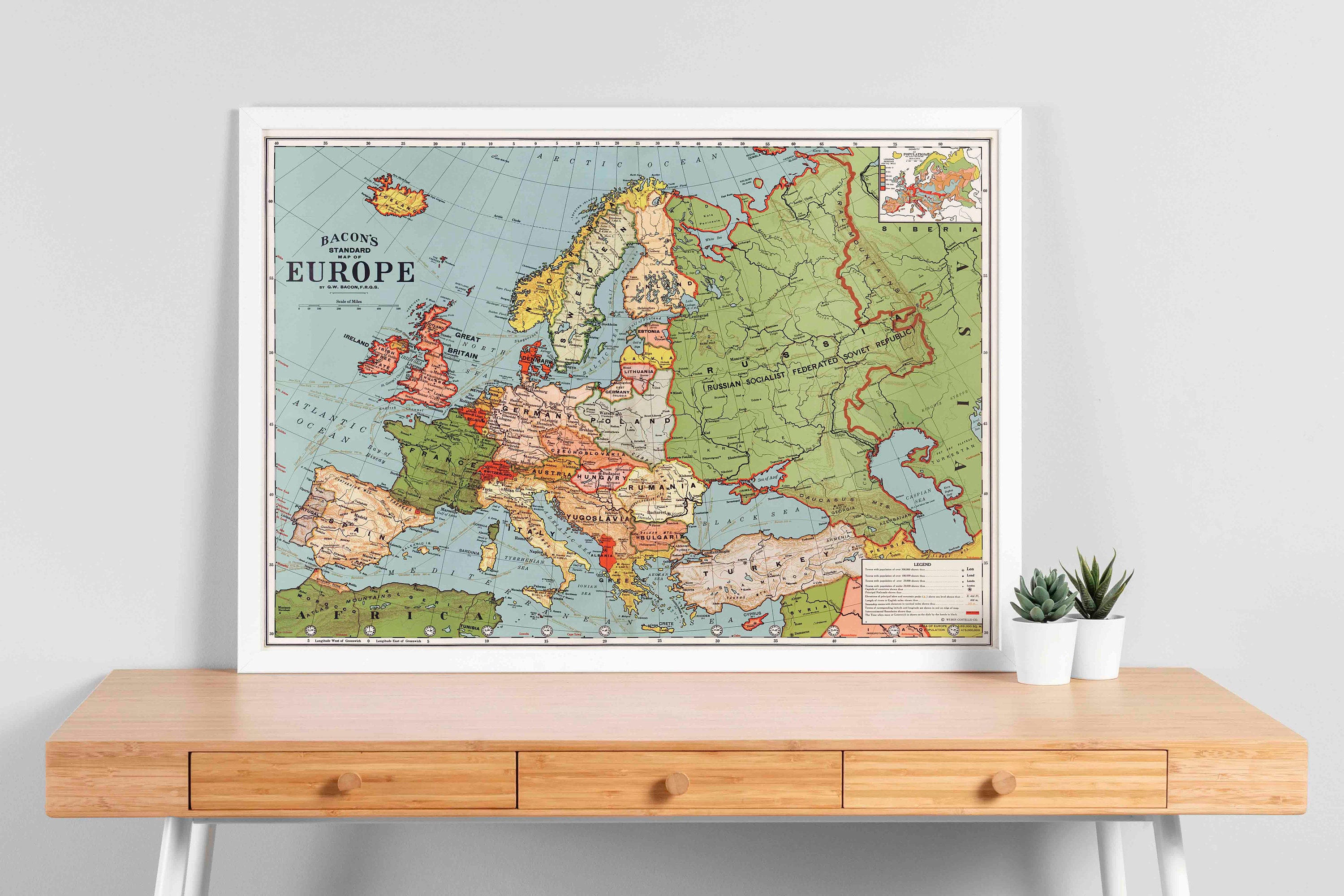 Vintage Europe Map Art (1830) - Vintage Map Print, Old Map Art, Vintage ...