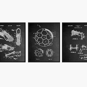 Soccer Patent Prints Set Of 3 - Soccer Wall Art • Soccer Gift • Soccer Goal • Soccer Ball • Soccer Poster • Football Patent Art