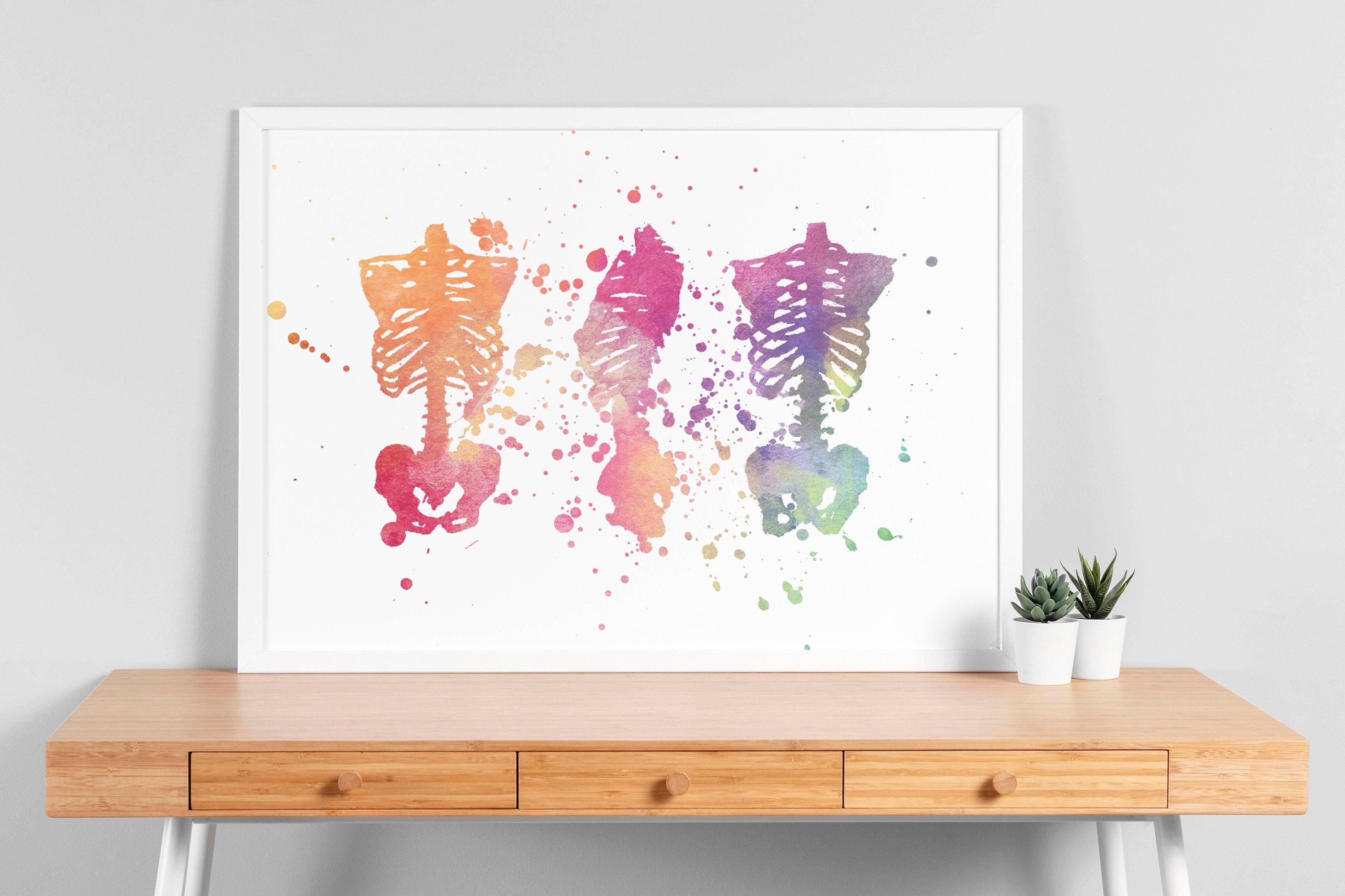 Watercolor Orthopedic Skeletal System Poster Human Anatomy Print Decor ...