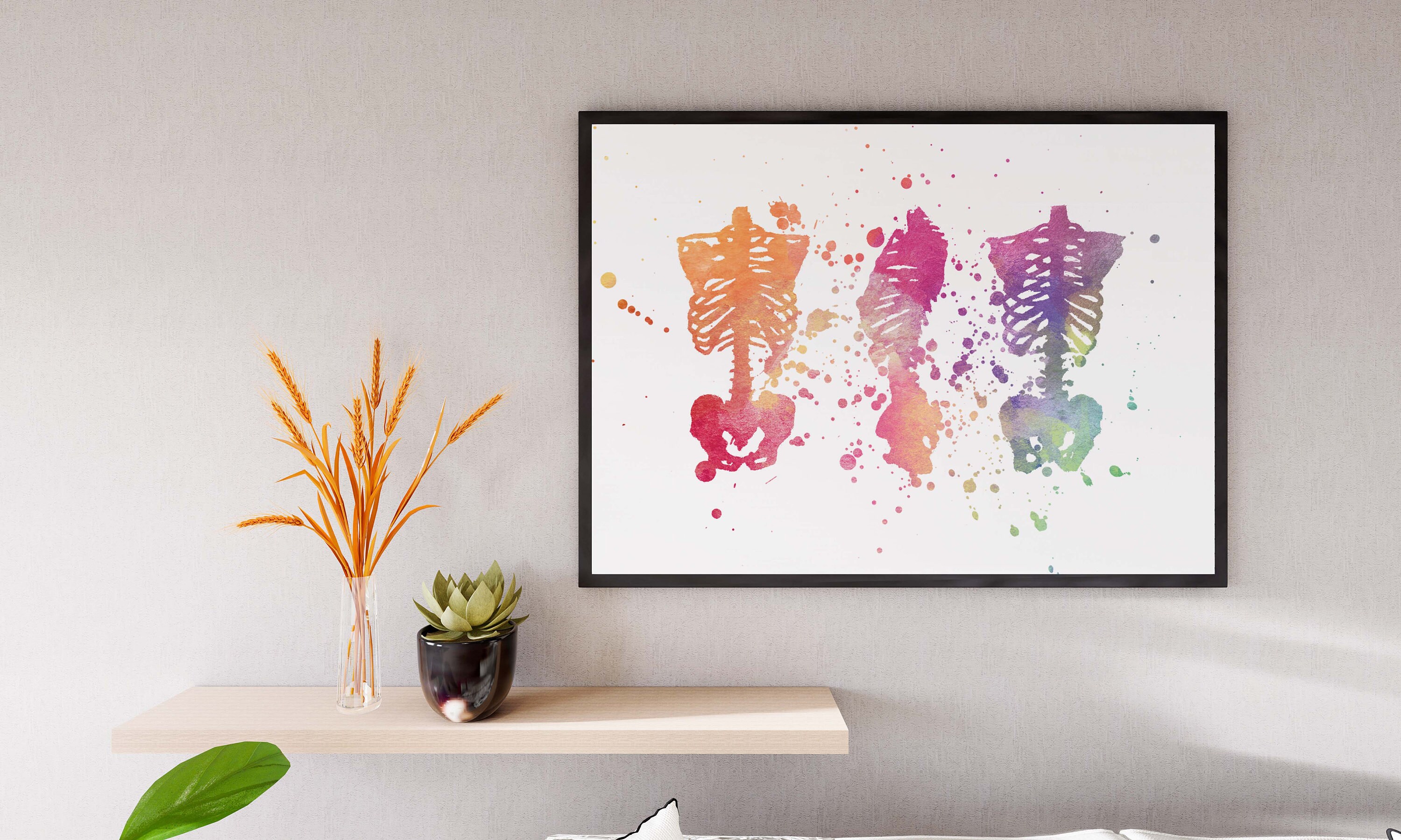 Watercolor Orthopedic Skeletal System Poster Human Anatomy Print Decor ...