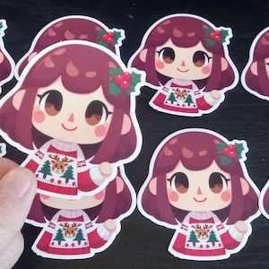 Pegatinas troqueladas del aldeano del personaje principal de Animal Crossing