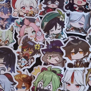 Genshin Impact Chibi, Emote, Mignon, Autocollants Anime