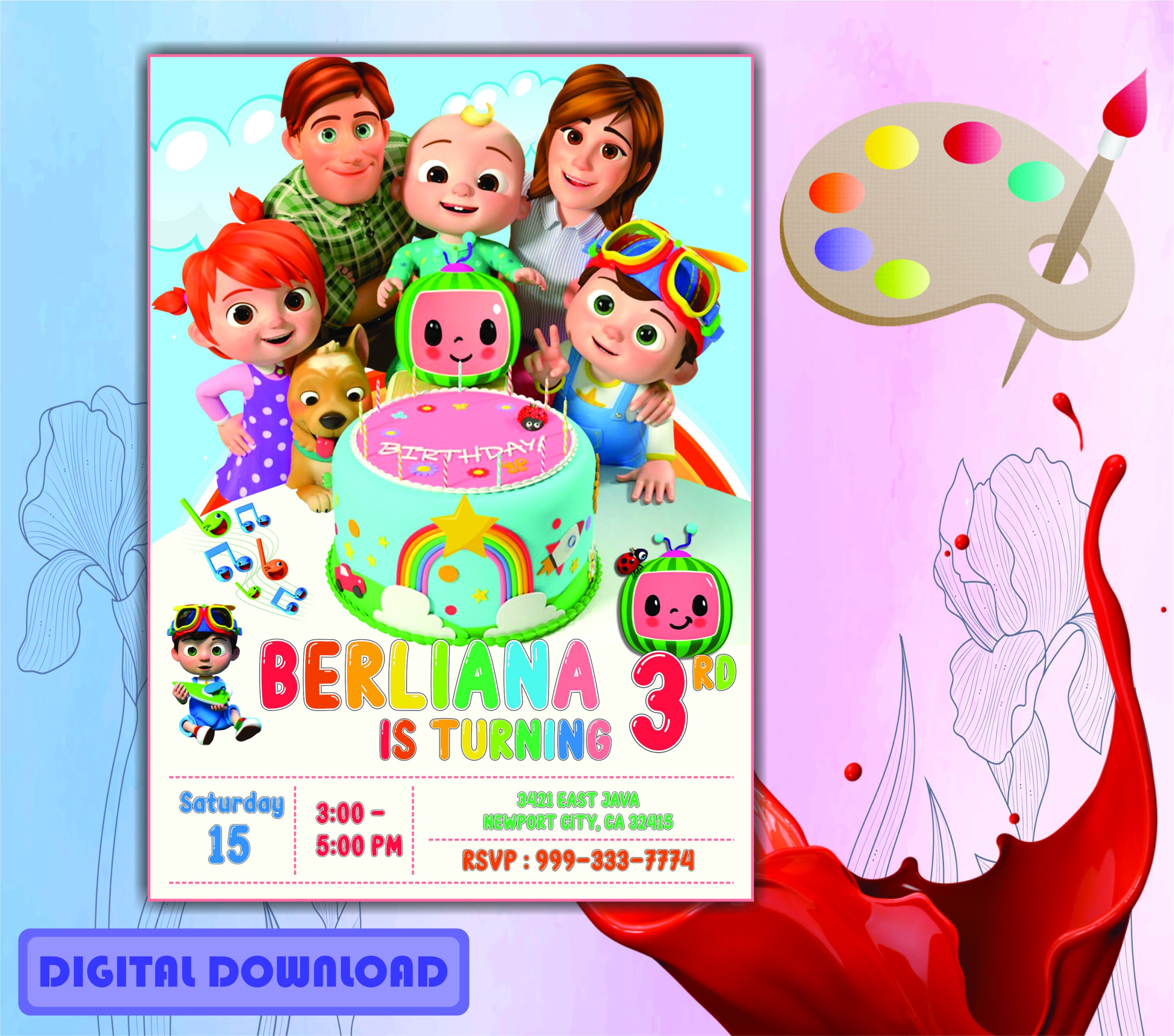 Invitations Invitations Birthday Party Etsy