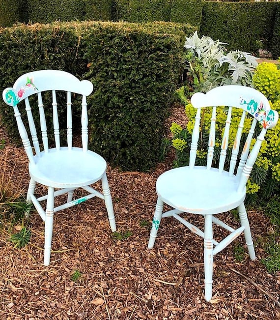 Hand Painted Chairs Upcycled Shabby Chic oil Paint Chalk Paint Etsy