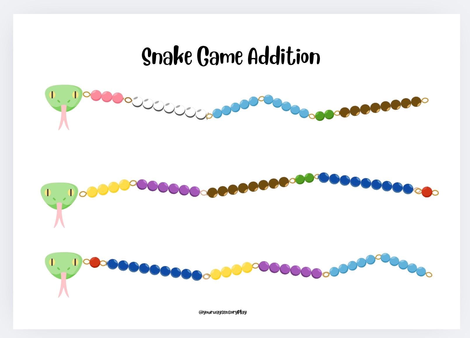 Montessori Addition Snake Game, the Search for 10, Golden Beads, Making ...