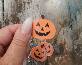 Small Happy Pumpkin Sticker | Jack-o-lantern Sticker | Vinyl Sticker Window Decal | Halloween Sticker