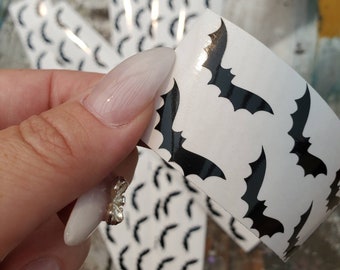 Mini Black Bats Sticker Strip, Bat Stickers, Vinyl Sticker Window Decal, Halloween Stickers, Mini Stickers