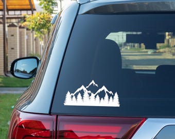 Mountain Forest Vinyl Decal – Custom Nature Sticker (2.5" x 6.25") – Outdoor Car Window or Laptop Vinyl
