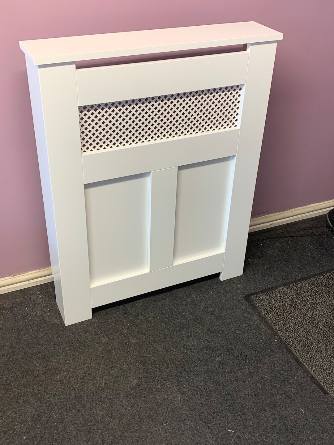 Custom Made Radiator Cover With Panels and Diamonds Grille Etsy