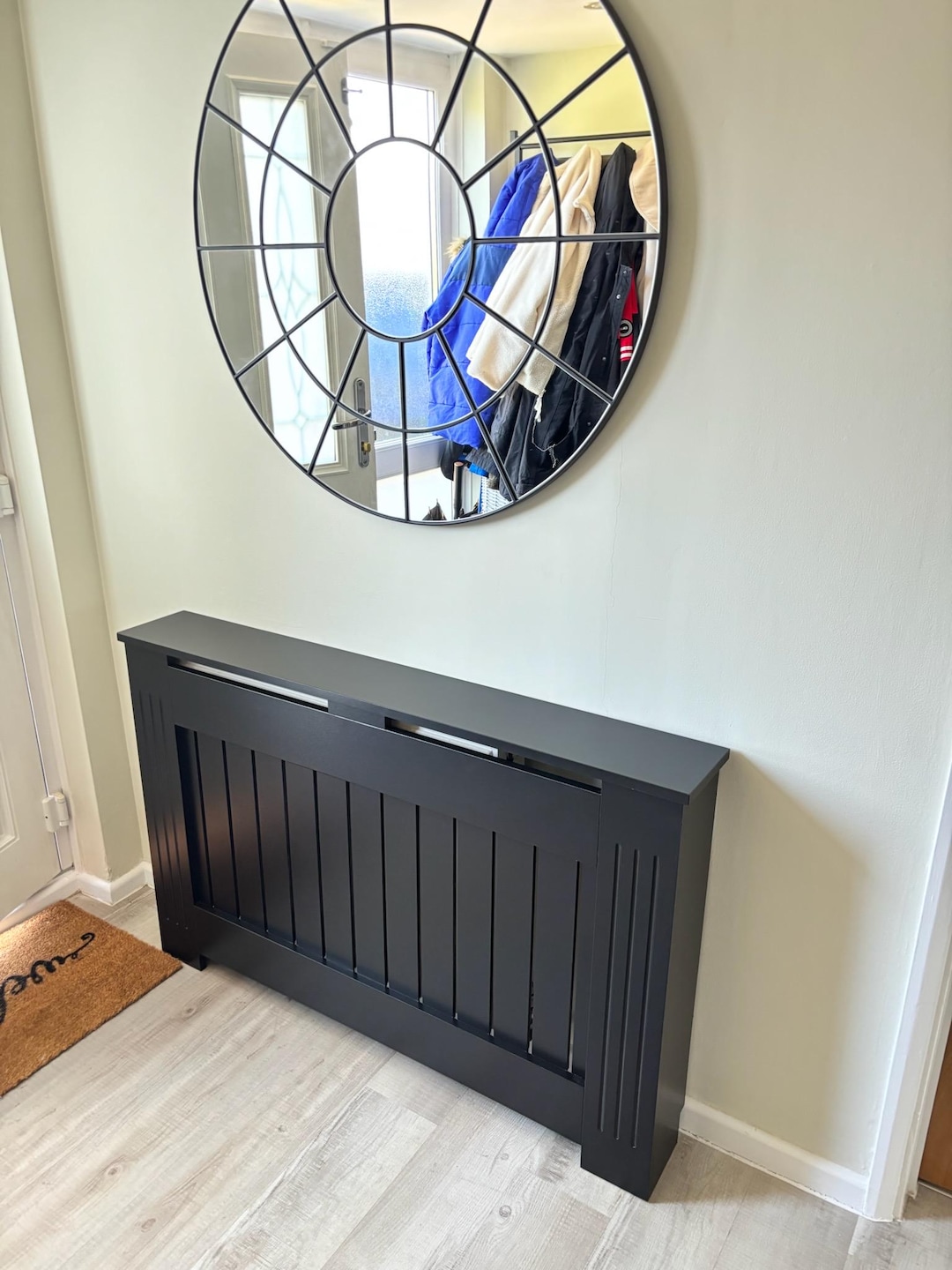 Custom Fluted Radiator Cover | Black Bespoke Cabinet, Modern Home Decor ...