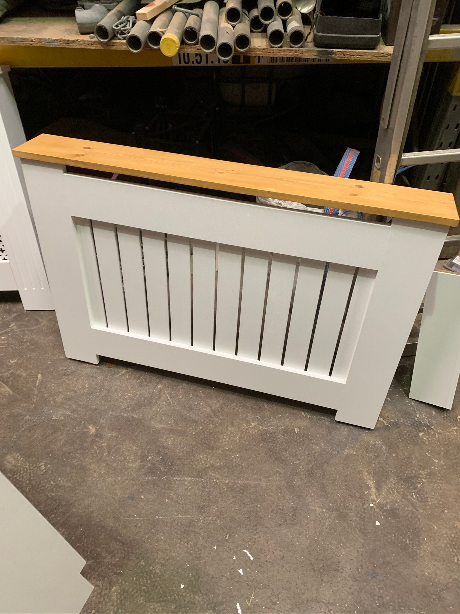 Radiator Cover With Vertical Slats and a Waxed Pine Top Etsy UK