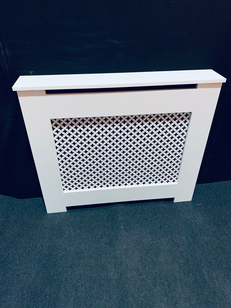 Bespoke radiator cover with decorative panel 