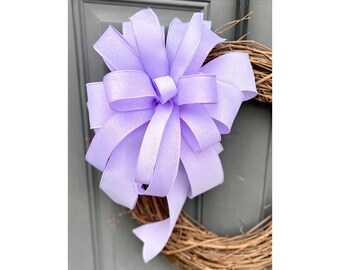 Lavender Pastel Bow for Wreath Mailbox Basket Lantern or Gift, Mother's Day Gift, Easter Bow, Spring Bow