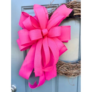 Fuschia Burlap Wired Ribbon Bow: Mailbox, Lantern, Wreath Decor