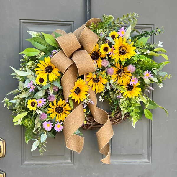 Sunflower Wreaths for Front Door - Etsy